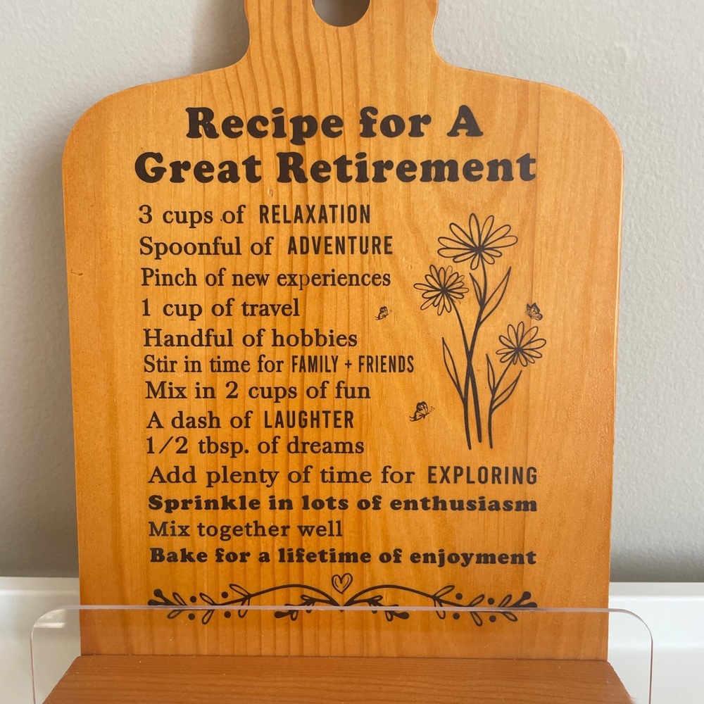 Retirement gift cookbook stand gift